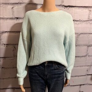 J. Society Pale Turquoise Boat Neck Sweater Size XS